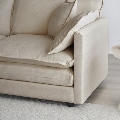 Ensemble de 2 canapés surdimensionnés à assise extra profonde et rembourrés en chenille avec canapé 3 places et causeuse
