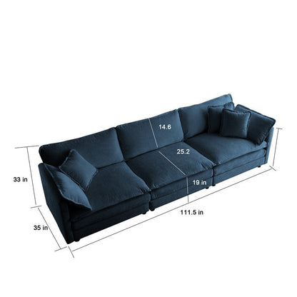 Ensemble de 2 canapés surdimensionnés à assise extra profonde et rembourrés en chenille avec canapé 3 places et causeuse