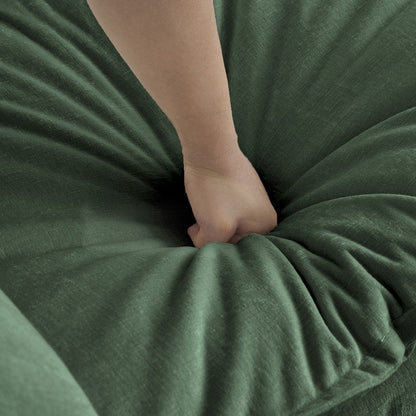 Ensemble de 2 canapés surdimensionnés à assise extra profonde et rembourrés en chenille avec canapé 3 places et causeuse