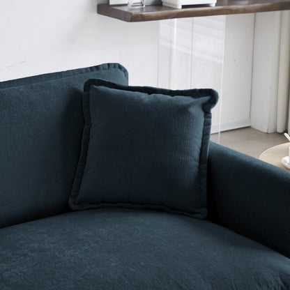 Ensemble de 2 canapés surdimensionnés à assise extra profonde et rembourrés en chenille avec canapé 3 places et causeuse