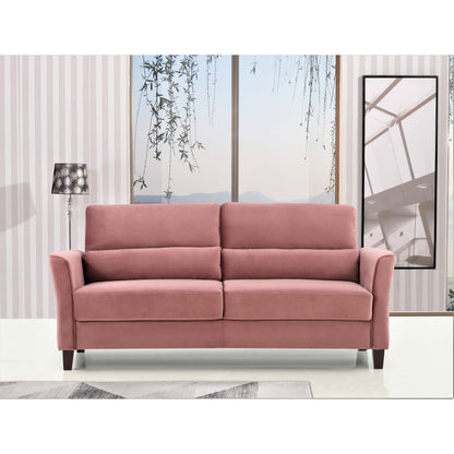 Ensemble de salon 2 pièces avec accoudoirs inclinés rembourrés, causeuse et canapé, style milieu du siècle moderne