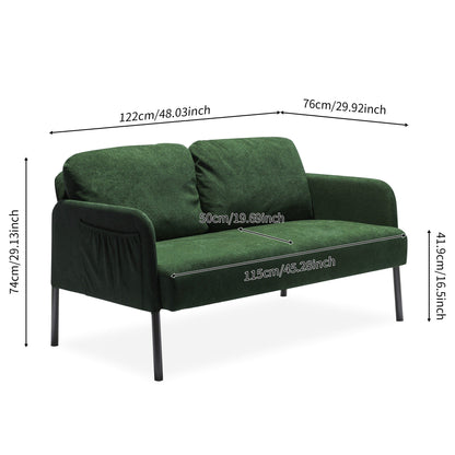 Canapé 2 places en tissu polyester, canapé causeuse moderne, petit canapé confortable pour petit espace, salon, chambre, bureau