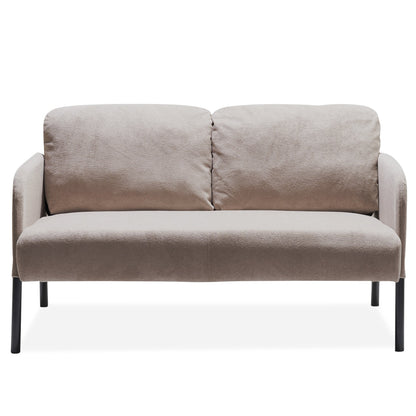 Canapé 2 places en tissu polyester, canapé causeuse moderne, petit canapé confortable pour petit espace, salon, chambre, bureau