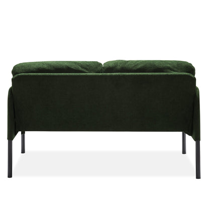 Canapé 2 places en tissu polyester, canapé causeuse moderne, petit canapé confortable pour petit espace, salon, chambre, bureau