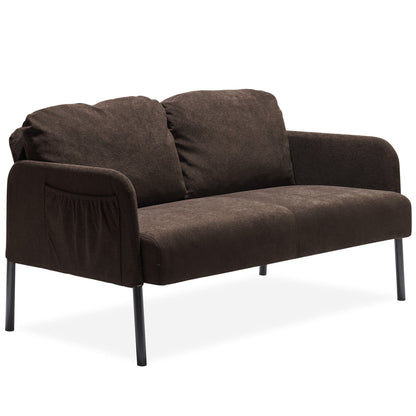 Canapé 2 places en tissu polyester, canapé causeuse moderne, petit canapé confortable pour petit espace, salon, chambre, bureau