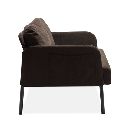 Canapé 2 places en tissu polyester, canapé causeuse moderne, petit canapé confortable pour petit espace, salon, chambre, bureau