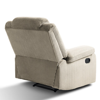 Ensemble de 2 fauteuils inclinables manuels en velours côtelé avec repose-pieds