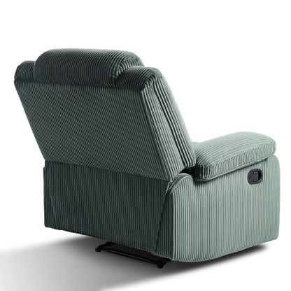 Ensemble de 2 fauteuils inclinables manuels en velours côtelé avec repose-pieds