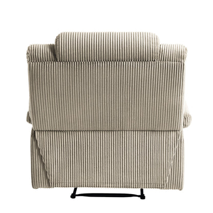 Lot de 2 fauteuils inclinables manuels modernes en velours côtelé, fauteuil d'appoint surdimensionné avec accoudoirs larges