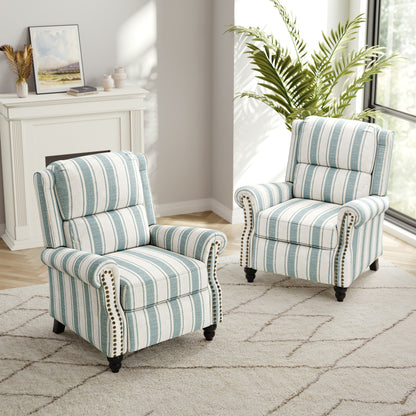 Ensemble de 2 fauteuils inclinables rembourrés à tête de clou