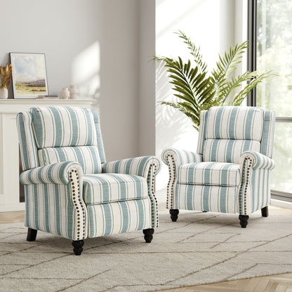 Ensemble de 2 fauteuils inclinables rembourrés à tête de clou