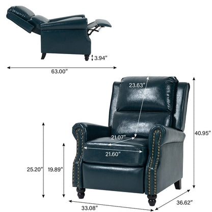 Ensemble de 2 fauteuils inclinables rembourrés à tête de clou