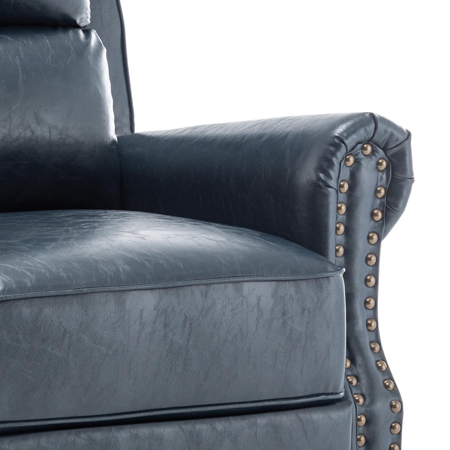 Ensemble de 2 fauteuils inclinables rembourrés à tête de clou