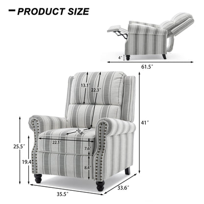 Ensemble de 2 fauteuils inclinables rembourrés à tête de clou