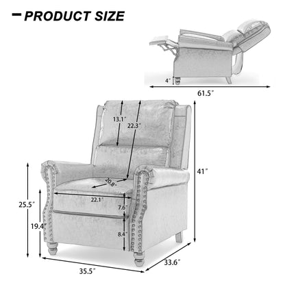 Ensemble de 2 fauteuils inclinables rembourrés à tête de clou