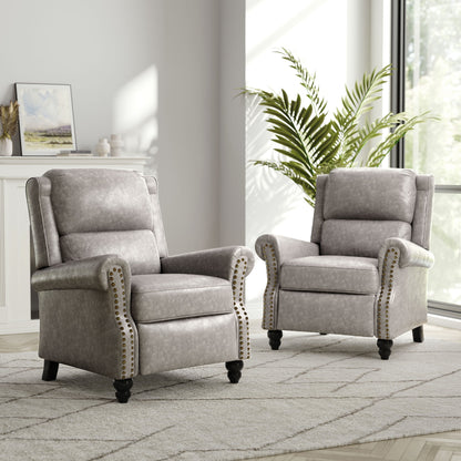 Ensemble de 2 fauteuils inclinables rembourrés à tête de clou