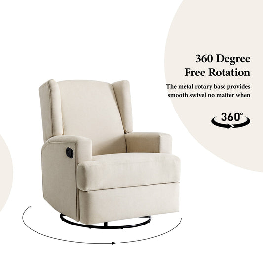 Ensemble de 2 fauteuils inclinables pivotants et rembourrés en chenille/boucle