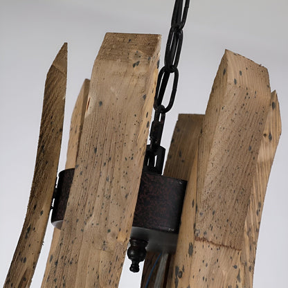 Lustre à 12 lumières en forme de tonneau à vin de style campagnard français à deux niveaux