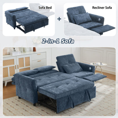 Canapé 2 en 1 avec lit gigogne et fauteuil inclinable réversible par Harper&amp;Bright Designs
