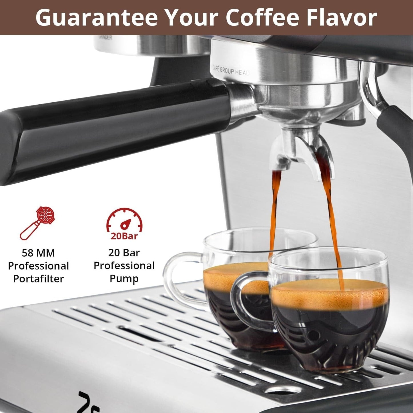 Cafetière expresso automatique 20 bars avec mousseur à lait pour barista à domicile