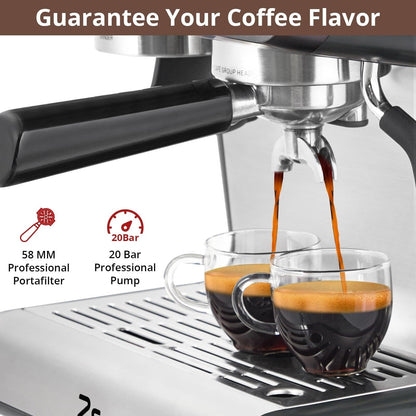 Cafetière expresso automatique 20 bars avec mousseur à lait pour barista à domicile
