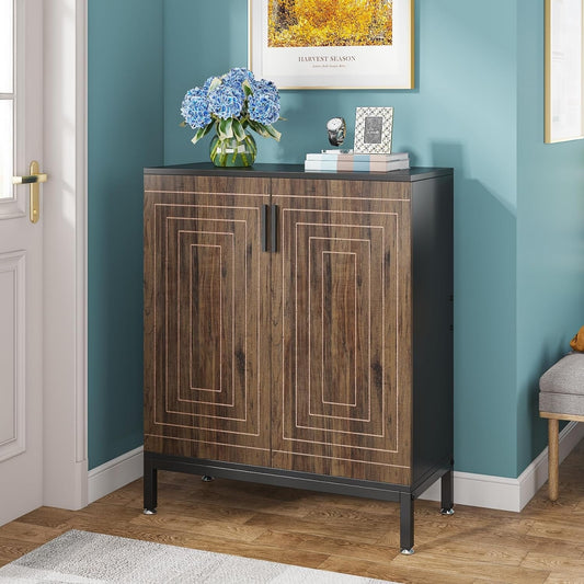 Meuble à chaussures moderne avec portes, 20 paires, 95 cm, blanc et doré