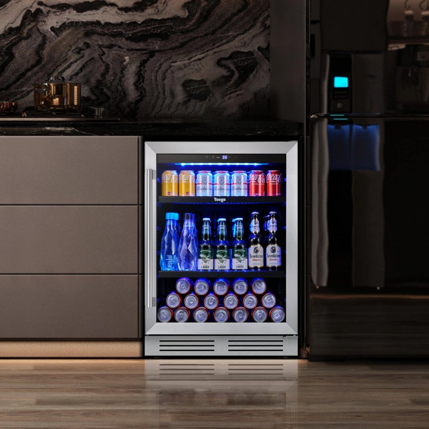 Réfrigérateur à boissons de 24 pouces, 140 canettes, pour boissons gazeuses et vinicoles - 24 pouces