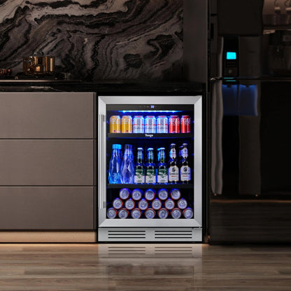 Réfrigérateur à boissons de 24 pouces, 140 canettes, pour boissons gazeuses et vinicoles - 24 pouces
