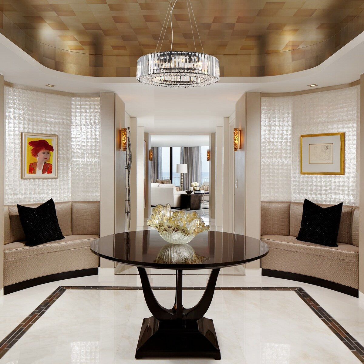 Lustre de ferme 24,8 po à 8 lumières, lustre en cristal, lustre tambour pour salle à manger, salon, chambre à coucher, cuisine