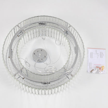 Lustre de ferme 24,8 po à 8 lumières, lustre en cristal, lustre tambour pour salle à manger, salon, chambre à coucher, cuisine