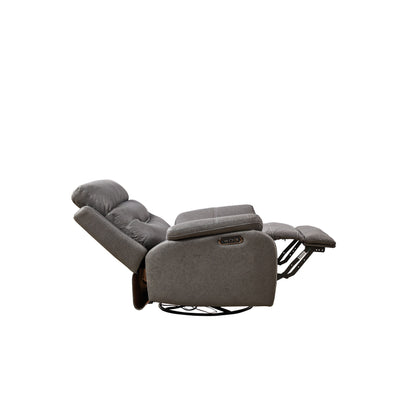 Fauteuil inclinable pivotant à 240° avec double moteur, appui-tête électrique, positions d'inclinaison infinies, ports de charge USB et repose-pieds