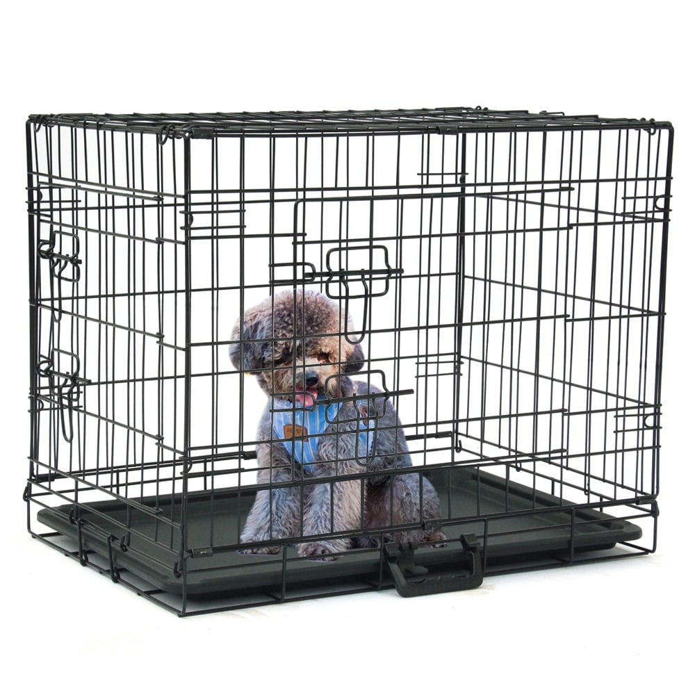Cage de transport pliable en acier pour animaux de compagnie (chats et chiens) de 24 à 48 pouces, enclos métallique.