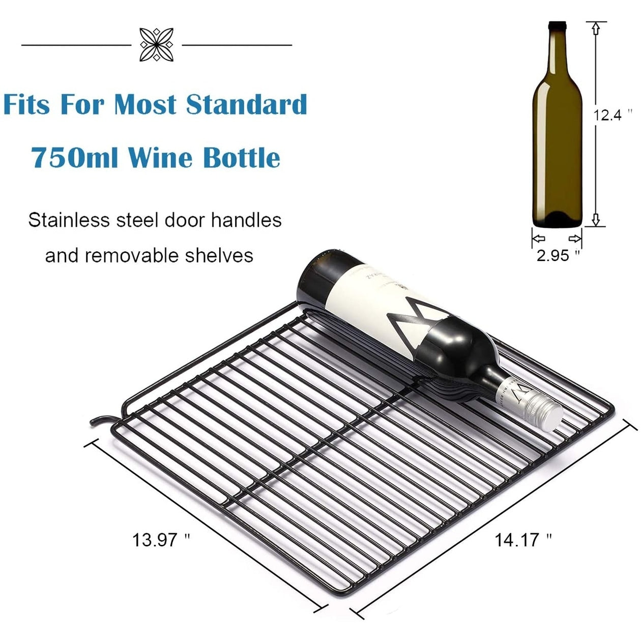 Mini réfrigérateur à vin/armoire pour 26 bouteilles - 44 x 49 x 79 cm