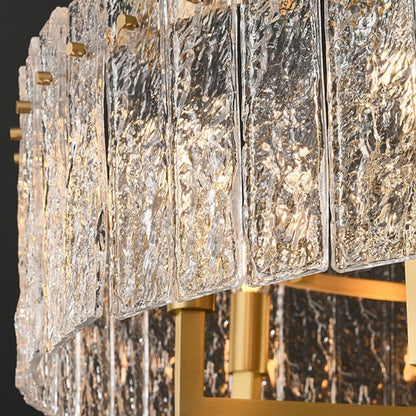 Lustre tambour moderne en cristal doré de 26 po, 6 lumières, à intensité variable, style glamour, pour îlot de cuisine avec verre dépoli, pour salle à manger