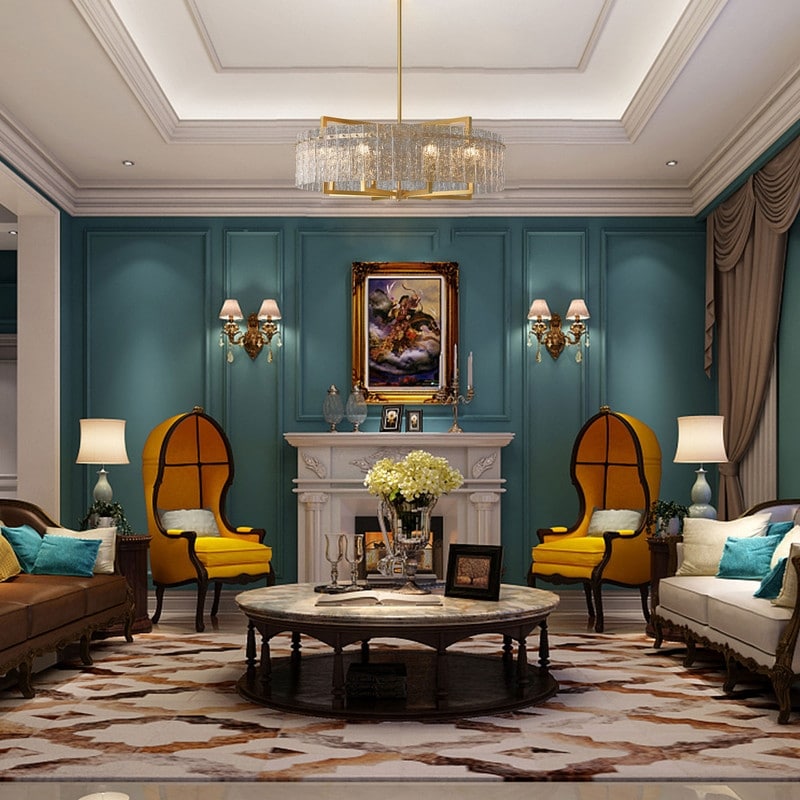 Lustre tambour moderne en cristal doré de 26 po, 6 lumières, à intensité variable, style glamour, pour îlot de cuisine avec verre dépoli, pour salle à manger