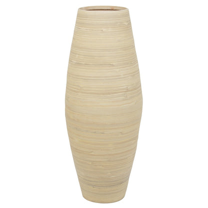Vase de sol cylindrique en bambou de grande taille, décoration idéale pour les halls d'hôtel et les spas. Décoration parfaite pour le salon ou le couloir.