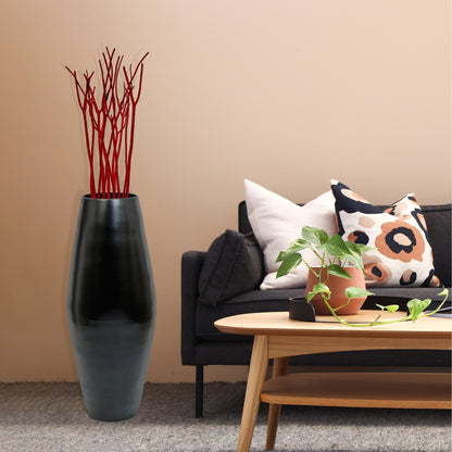Vase de sol cylindrique en bambou de grande taille, décoration idéale pour les halls d'hôtel et les spas. Décoration parfaite pour le salon ou le couloir.