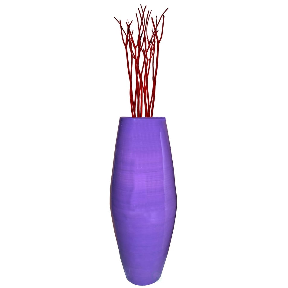Vase de sol cylindrique en bambou de grande taille, décoration idéale pour les halls d'hôtel et les spas. Décoration parfaite pour le salon ou le couloir.