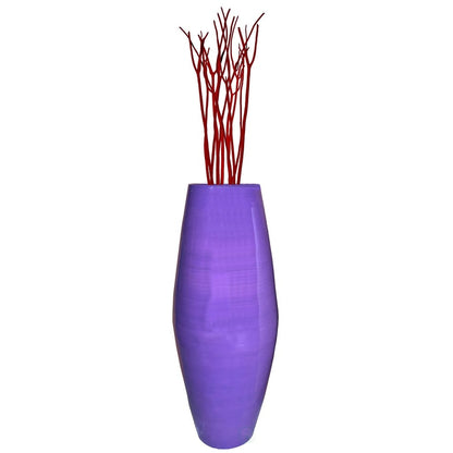 Vase de sol cylindrique en bambou de grande taille, décoration idéale pour les halls d'hôtel et les spas. Décoration parfaite pour le salon ou le couloir.