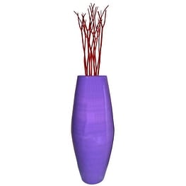 Vase de sol cylindrique en bambou de grande taille, décoration idéale pour les halls d'hôtel et les spas. Décoration parfaite pour le salon ou le couloir.