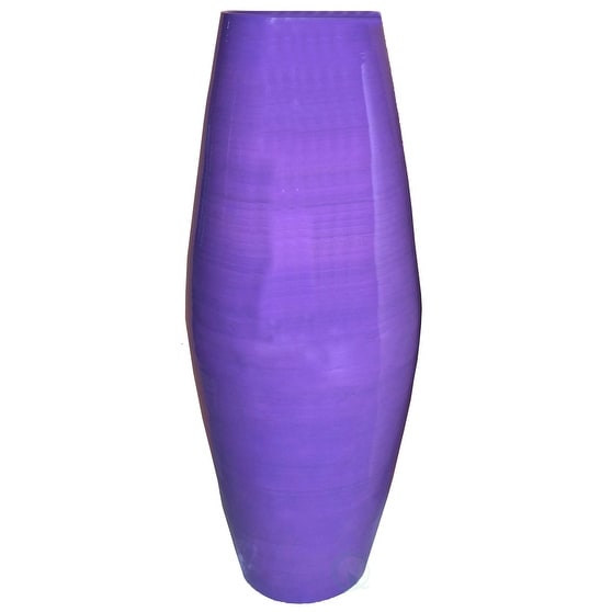Vase de sol cylindrique en bambou de grande taille, décoration idéale pour les halls d'hôtel et les spas. Décoration parfaite pour le salon ou le couloir.