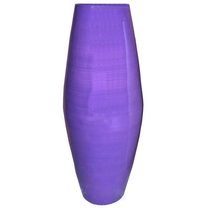 Vase de sol cylindrique en bambou de grande taille, décoration idéale pour les halls d'hôtel et les spas. Décoration parfaite pour le salon ou le couloir.