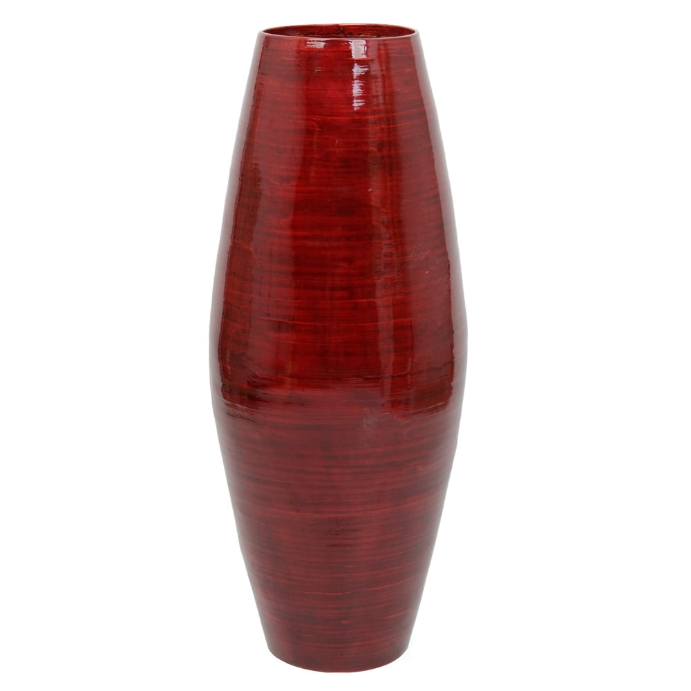 Vase de sol cylindrique en bambou de grande taille, décoration idéale pour les halls d'hôtel et les spas. Décoration parfaite pour le salon ou le couloir.