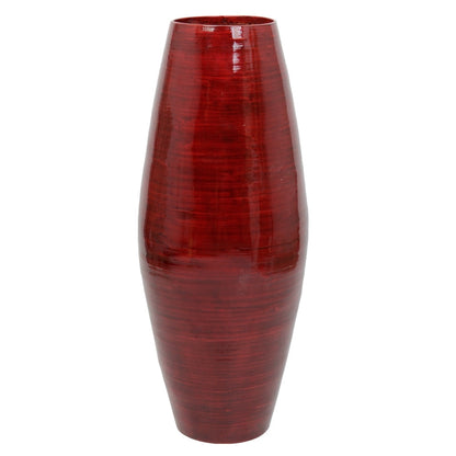Vase de sol cylindrique en bambou de grande taille, décoration idéale pour les halls d'hôtel et les spas. Décoration parfaite pour le salon ou le couloir.