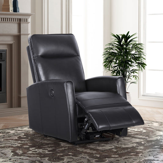 Canapé inclinable électrique en cuir véritable de 27,75 pouces de largeur avec chargeur USB