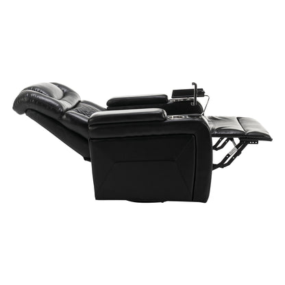 Fauteuil inclinable électrique pivotant à 270 degrés en cuir PU, siège individuel, fauteuil inclinable pour home cinéma avec dossier confortable et plateau