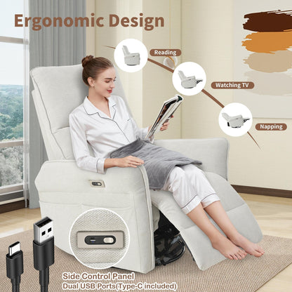 Fauteuil inclinable pivotant à 270° pour adultes, fauteuil inclinable pivotant à bascule, fauteuil inclinable électrique pour petits espaces