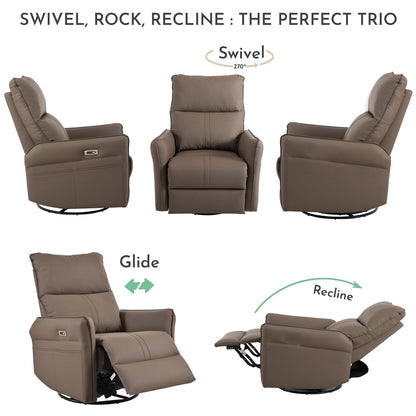 Fauteuil inclinable pivotant à 270°, canapé inclinable électrique avec ports USB
