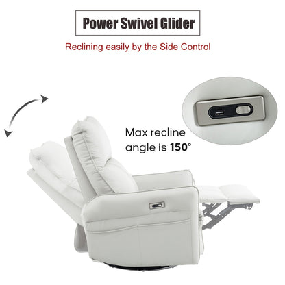 Fauteuil inclinable pivotant à 270°, canapé inclinable électrique avec ports USB