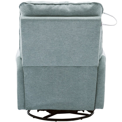 Fauteuil inclinable pivotant à 270° avec ports USB, lampe tactile, poche de rangement latérale et base à bascule